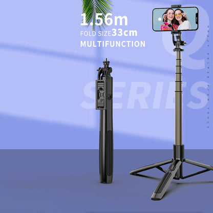 Selfie Stick Bluetooth Techsuit Q06, Univerzális, Fekete