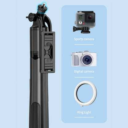 Selfie Stick Bluetooth Techsuit Q06, Univerzális, Fekete