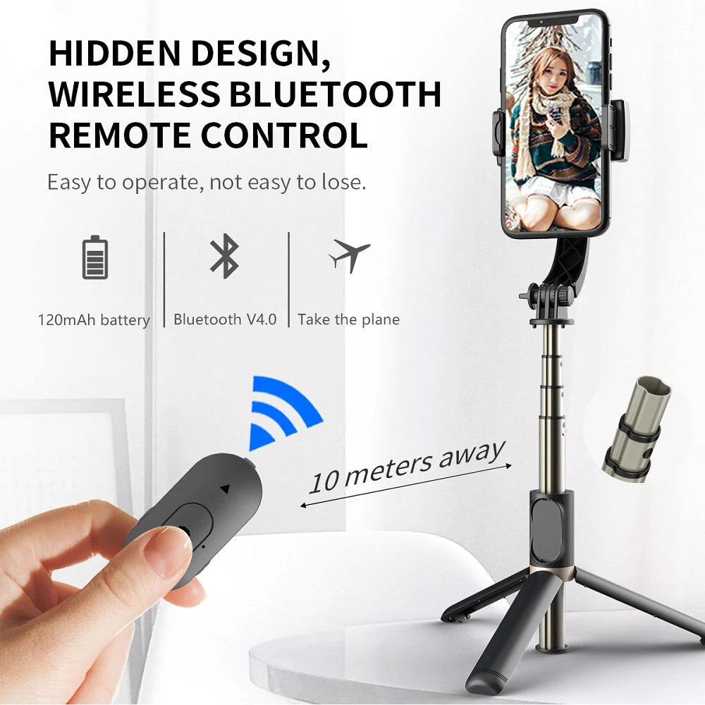 Selfie Stick Bluetooth Techsuit Q08, Univerzális, Fekete