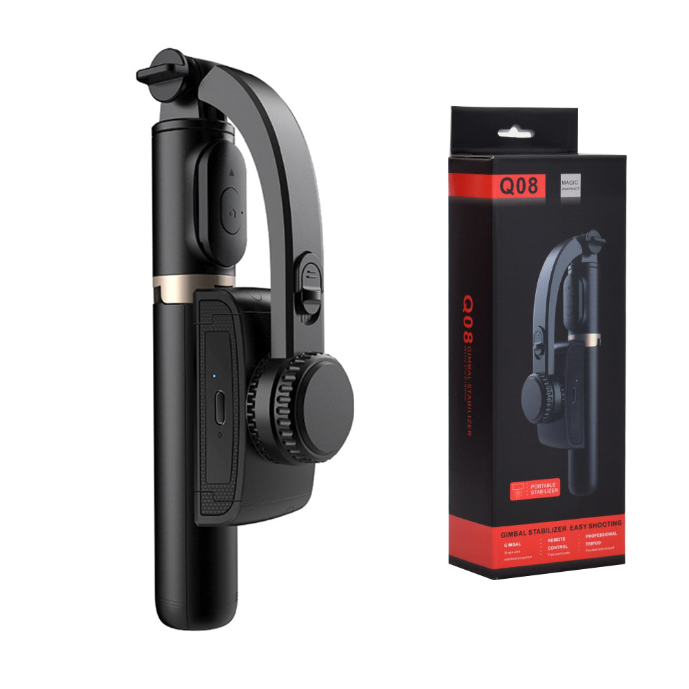 Selfie Stick Bluetooth Techsuit Q08, Univerzális, Fekete