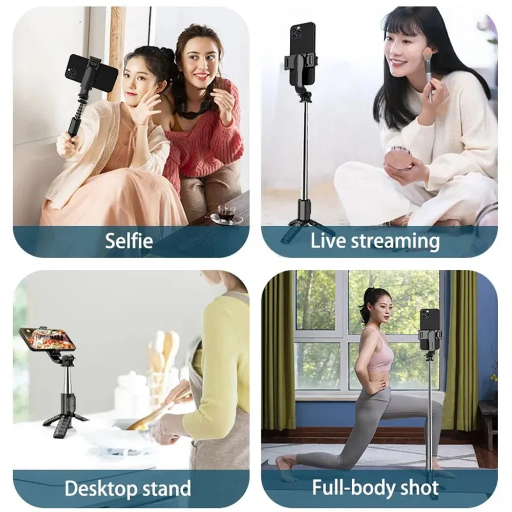 Selfie Stick Bluetooth Techsuit Q10, Univerzális, Fekete