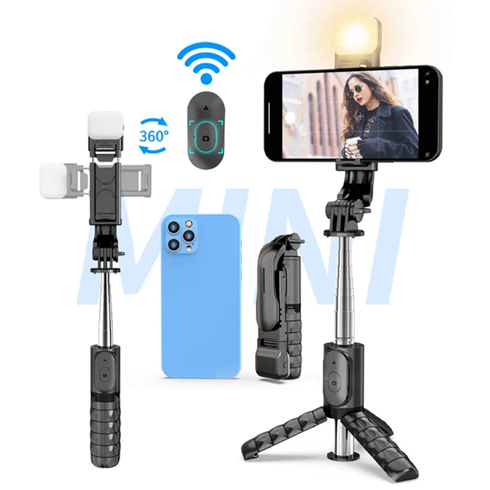 Selfie Stick Bluetooth Techsuit Q11s, Univerzális, Fekete