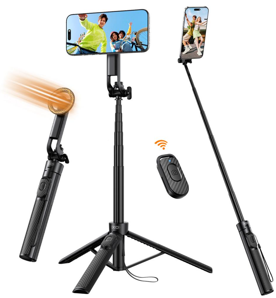 Selfie Stick Bluetooth XO Design SS30, Univerzális, Fekete