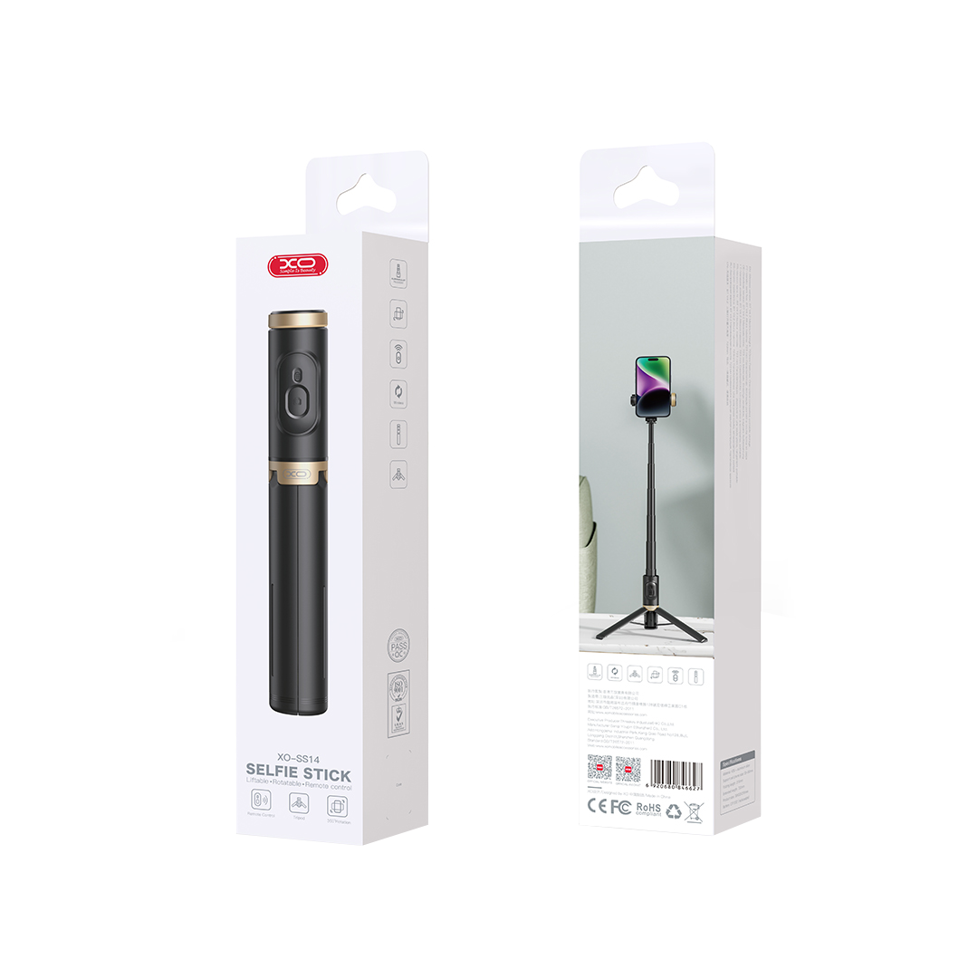 Selfie Stick Bluetooth XO Design SS14, Univerzális, Fekete