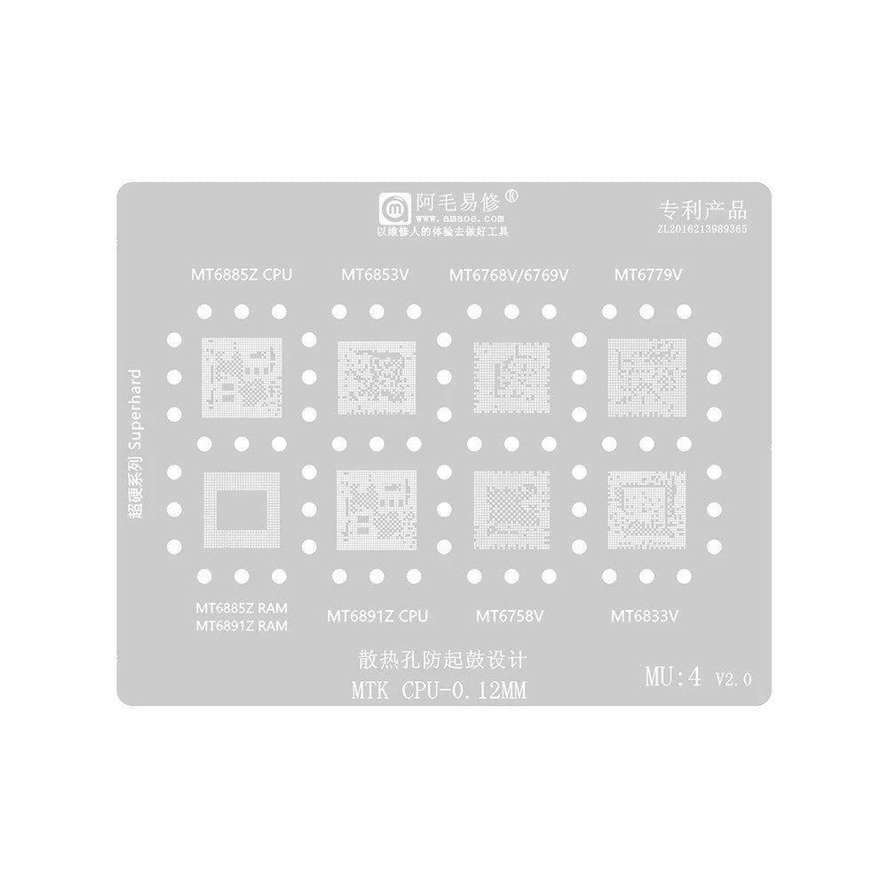 Amaoe BGA háló MTK MU1-5 CPU-hoz