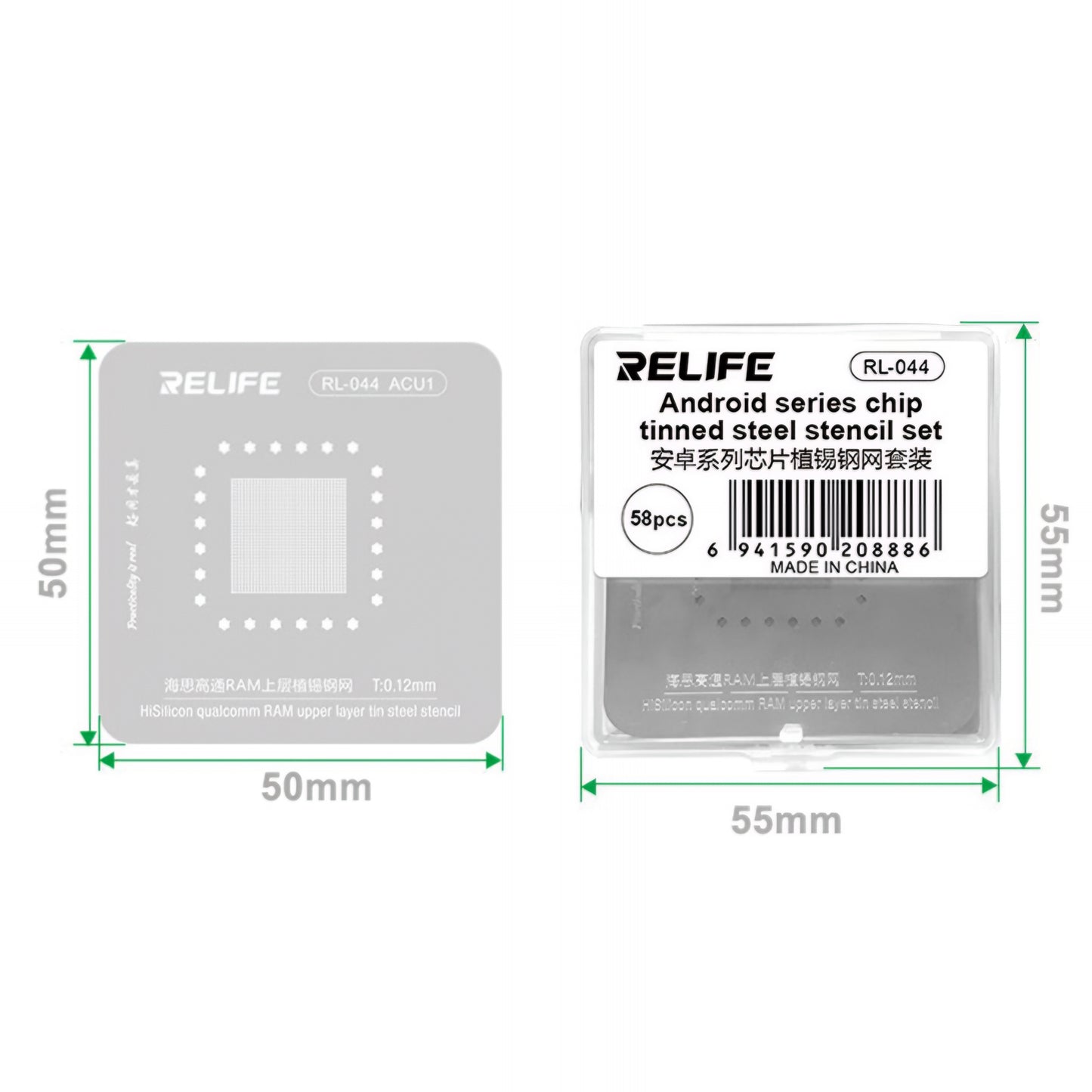 BGA Relife RL-044 szita Android CPU-hoz