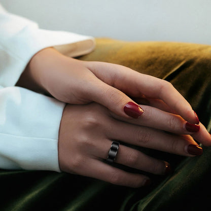 Smart Ring Techsuit R6, Méret 8, Fekete