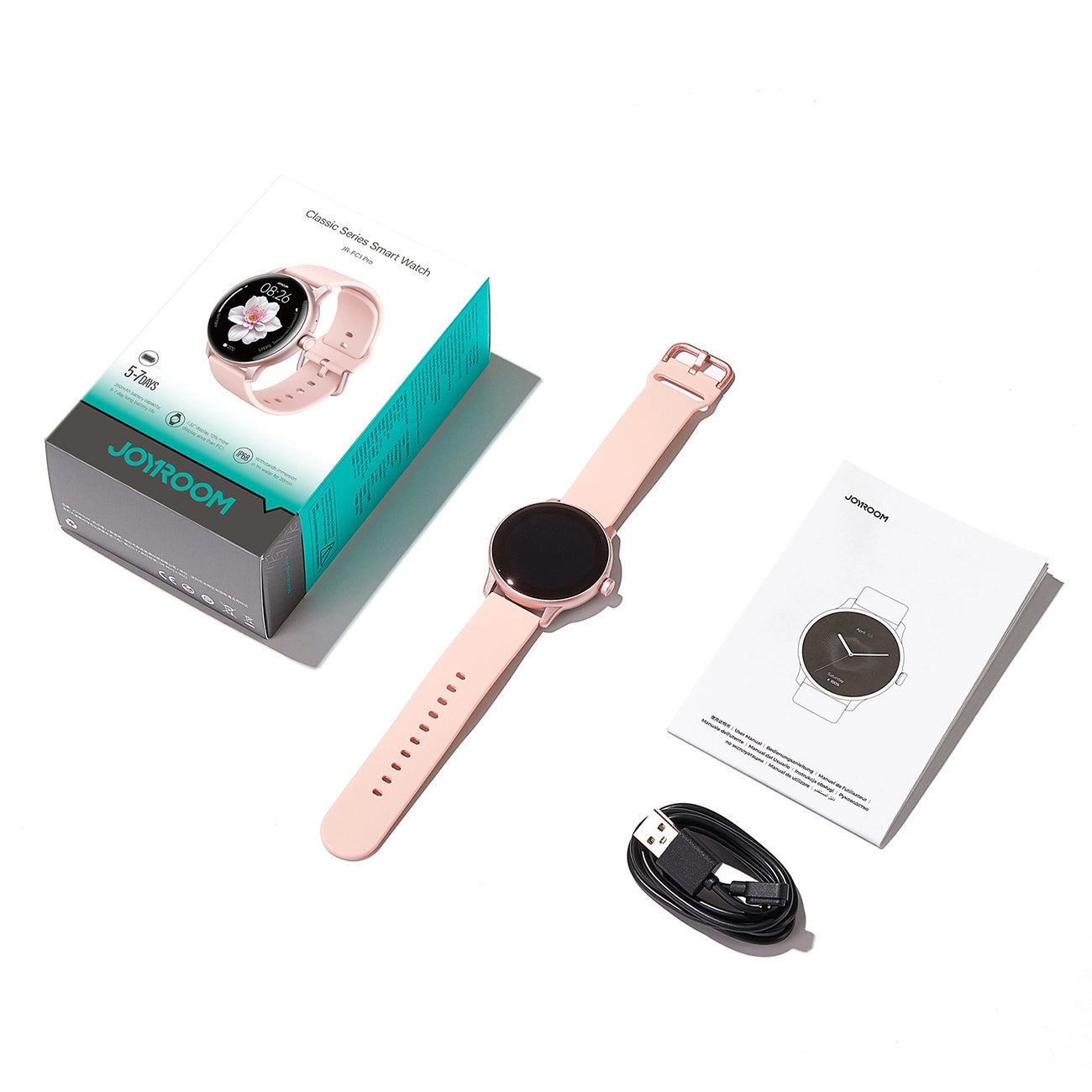 Smartwatch Joyroom JR-FC1 Pro Call, Rózsaszín