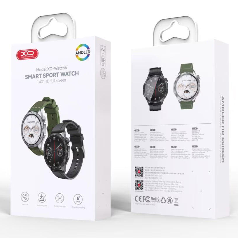 Smartwatch XO Design 4, fekete 
