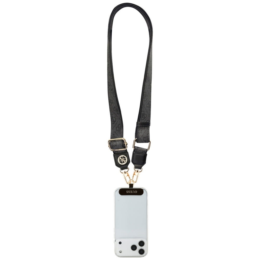 Guess 4G Strass Metal Logo Telefonpánt, Fekete