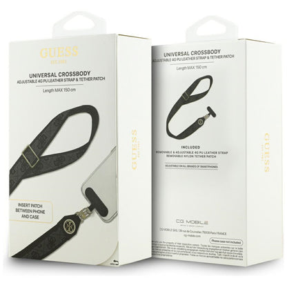 Guess 4G Strass Metal Logo Telefonpánt, Fekete