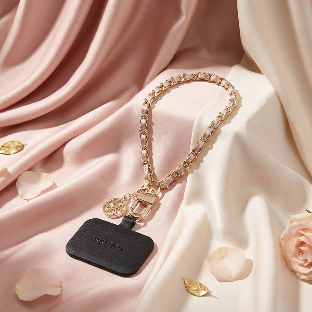 Guess Saffiano 4G Charm Telefonpánt, Fekete