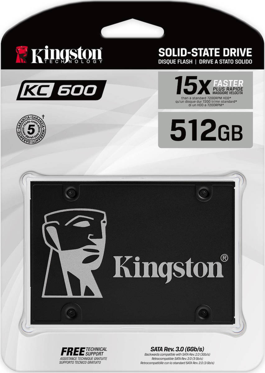 Solid State Drive (SSD) Kingston KC600, 512GB, 2,5 hüvelyk, SATA III SKC600/512G