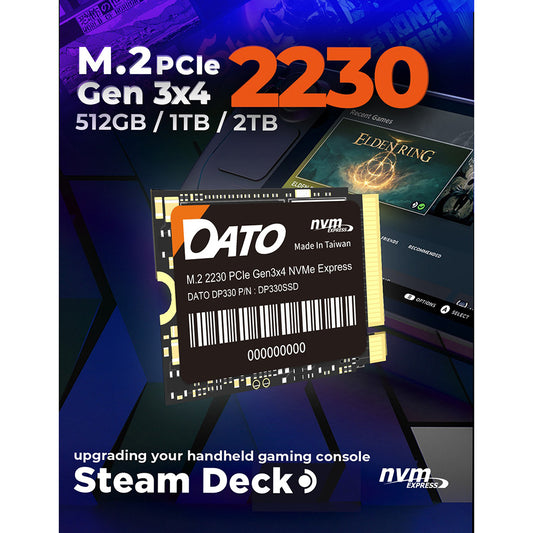 Solid State Drive (SSD) Dato DP330, NVME M.2 2230, PCIE Gen3x4, 2TB, Fekete DP330SSD-2TB