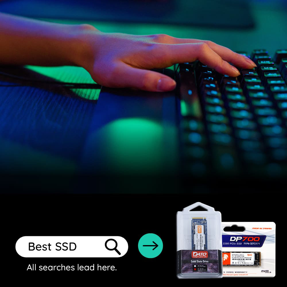 Solid State Drive (SSD) Dato, NVME M.2 2280, PCIe, 1TB, Fekete DP580-1TB