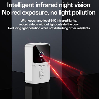 Yesido KM27 Doorbell, Wi-Fi, 2K, White