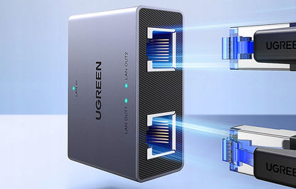 UGREEN NW301 hálózati elosztó, RJ45 - 2 x RJ45, szürke