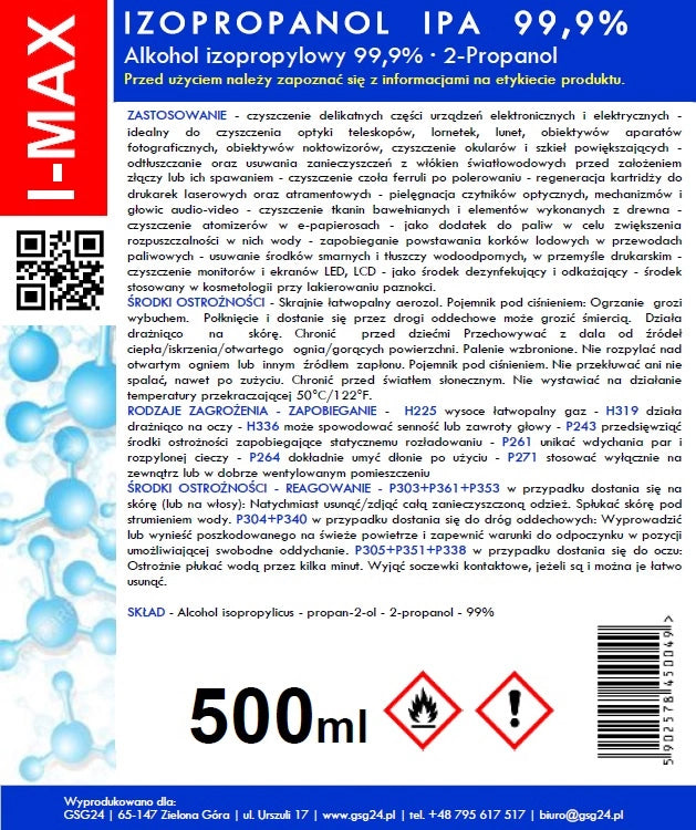 GSG24 I-Max izopropil alkoholos tisztító spray, 500ml
