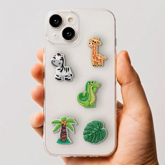 3D OEM Jungle matrica telefon/táblagép tokhoz, 5 darabos szett, többszínű