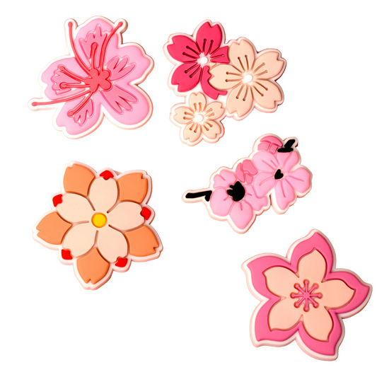 3D OEM Pink Blossom matrica Telefon / Tablet tokhoz, 5 darabos készlet, Többszínű