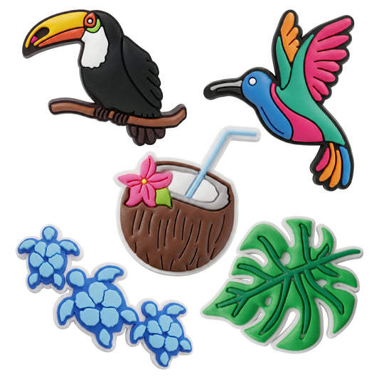 3D OEM Tropical Birds matrica Telefon / Tablet tokhoz, 5 darabos készlet, Többszínű