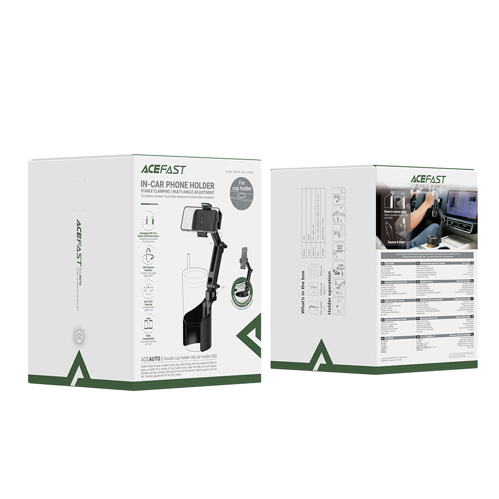 Acefast D63 Car Holder, 4.7inch - 6.9inch, Black