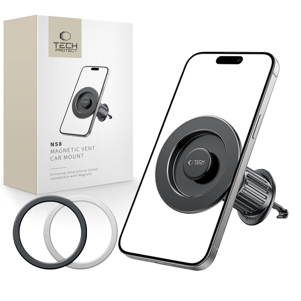 Tech-Protect N58 Vent Mágneses Autós Tartó, Univerzális, Fekete
