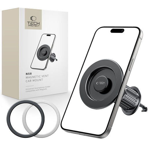 Tech-Protect N58 Vent Mágneses Autós Tartó, Univerzális, Fekete
