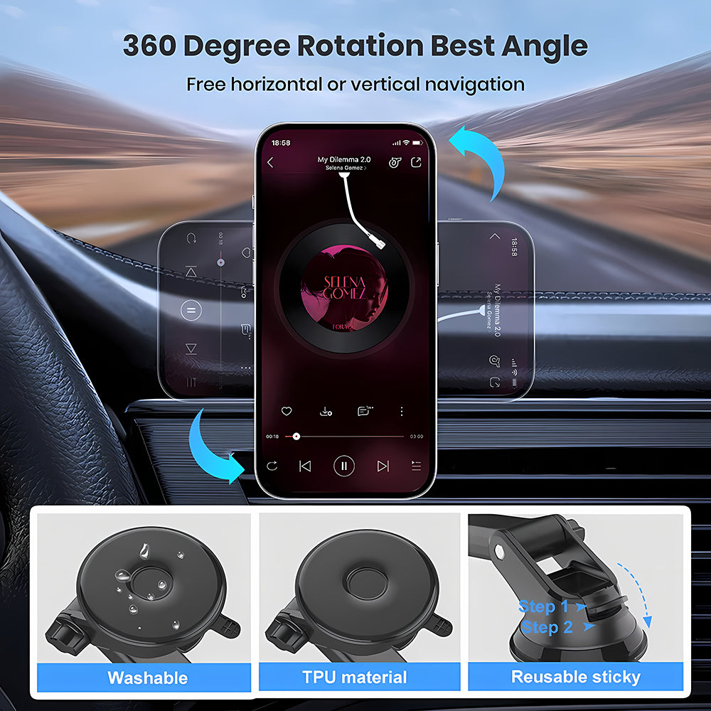 Techsuit S12 Magnetic Car Holder, Universal, Black