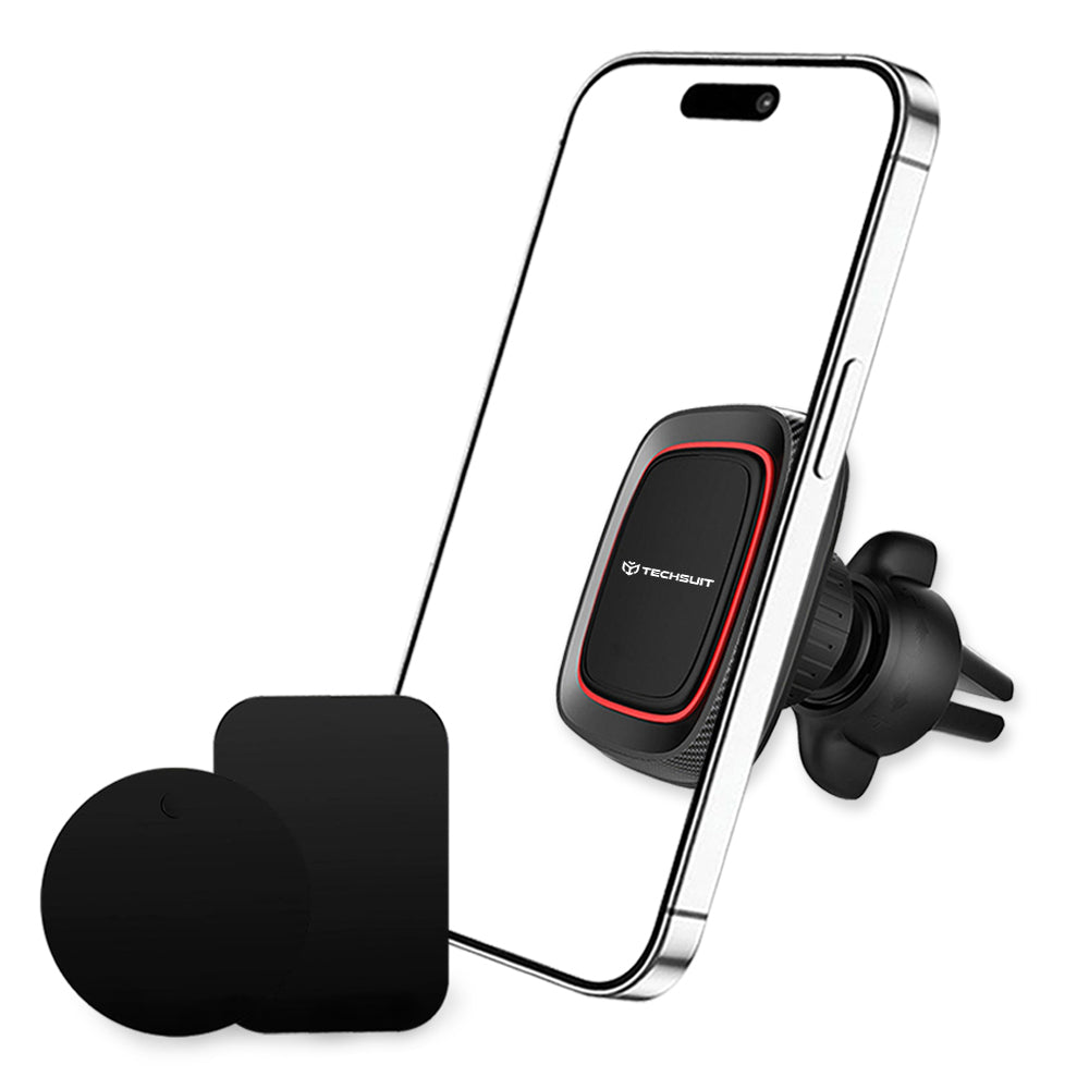 Techsuit S4 Mágneses Autós Tartó, Univerzális, Fekete Piros