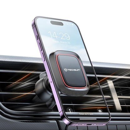 Techsuit S4 Mágneses Autós Tartó, Univerzális, Fekete Piros