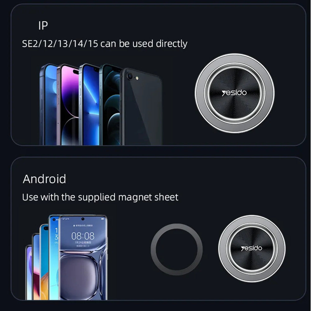 Mágneses Autós Tartó Yesido C179, Univerzális, Fekete