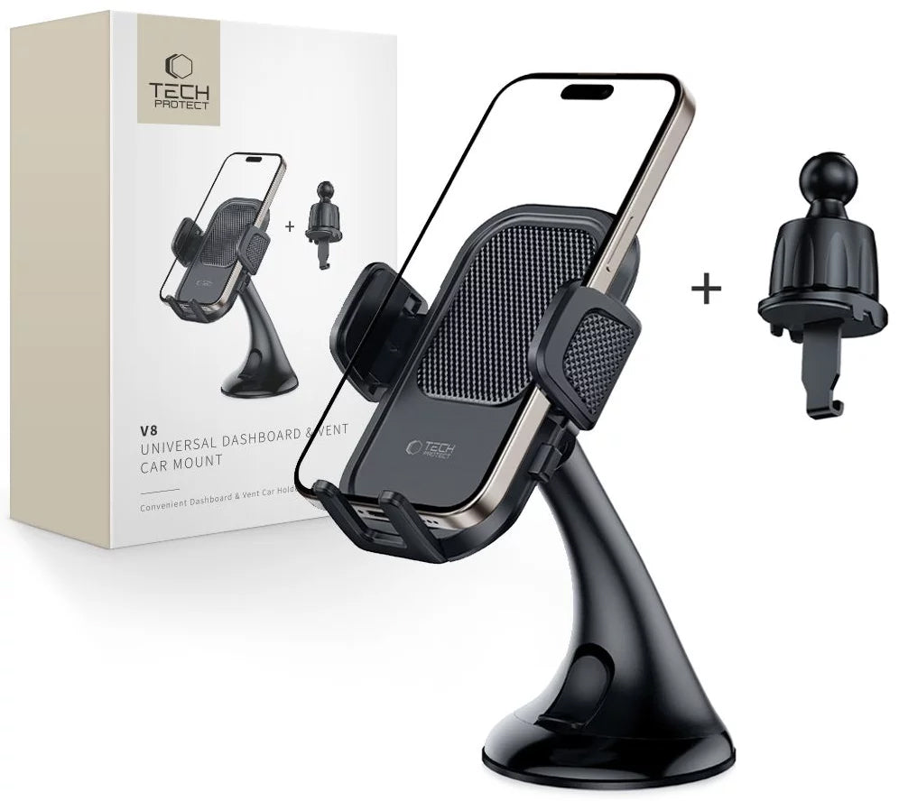 Tech-Protect V8-3 2in1 univerzális autós tartó, fekete