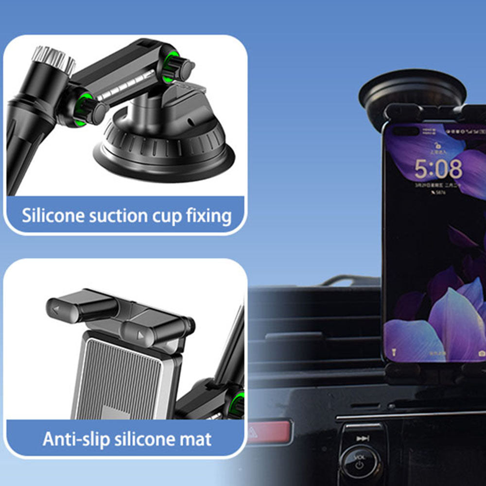 Techsuit ST1 autós tartó Telefonhoz / Táblagéphez, 4.7 inch - 12.9 inch, Fekete