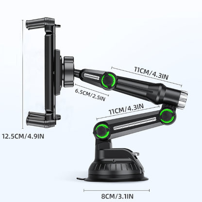 Techsuit ST1 autós tartó Telefonhoz / Táblagéphez, 4.7 inch - 12.9 inch, Fekete