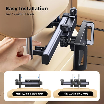 UGREEN LP904 Autós Fejtámlatartó (55443), 4.7 inch - 9.8 inch, Fekete