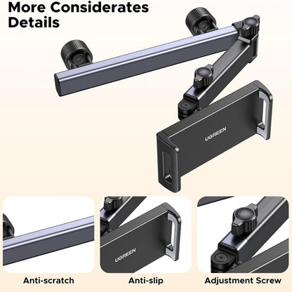 UGREEN LP904 Autós Fejtámlatartó (55443), 4.7 inch - 9.8 inch, Fekete