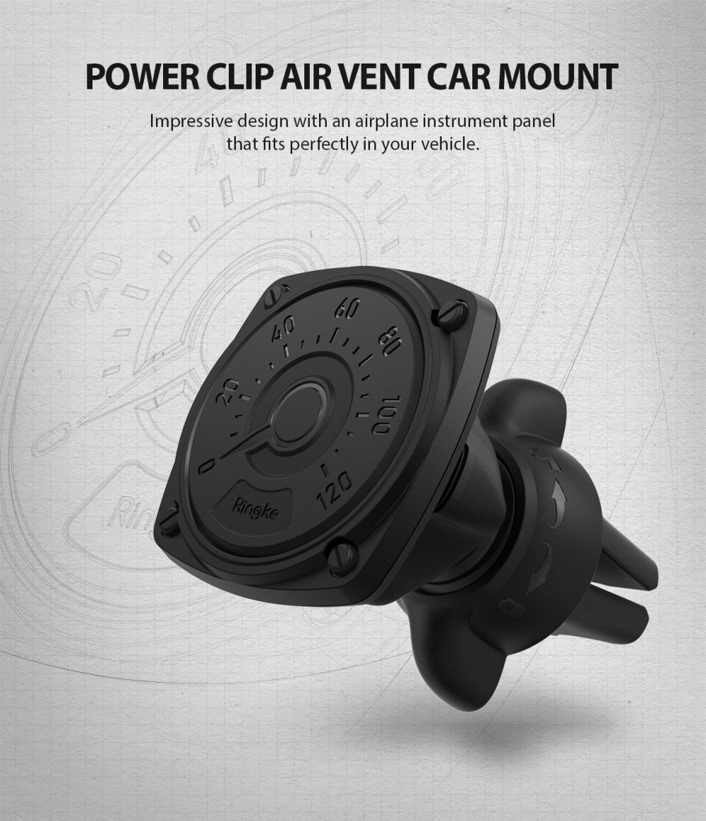 Ringke Power Clip mágneses autós tartó, univerzális, fekete