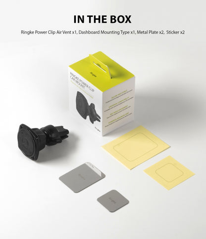 Ringke Power Clip mágneses autós tartó, univerzális, fekete