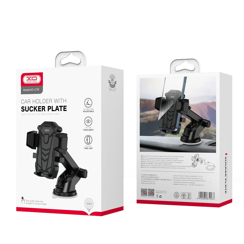 XO Design C76 autós tartó, 4inch - 7inch, Fekete