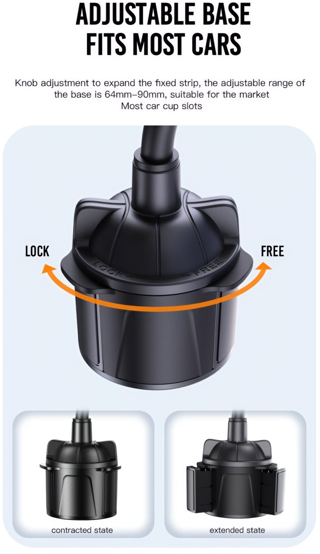 XO Design C105 autós tartó, Univerzális, Fekete