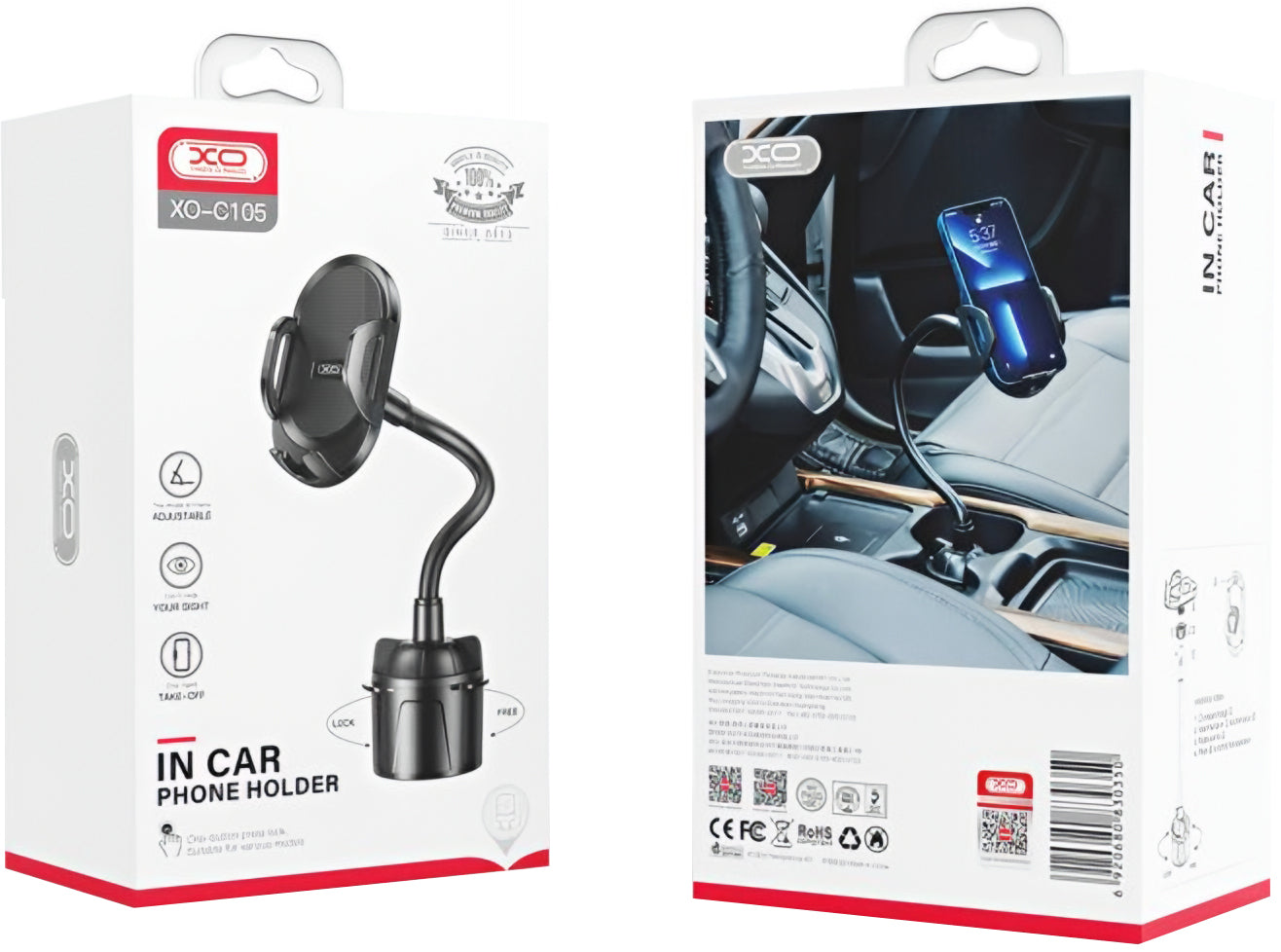 XO Design C105 autós tartó, Univerzális, Fekete