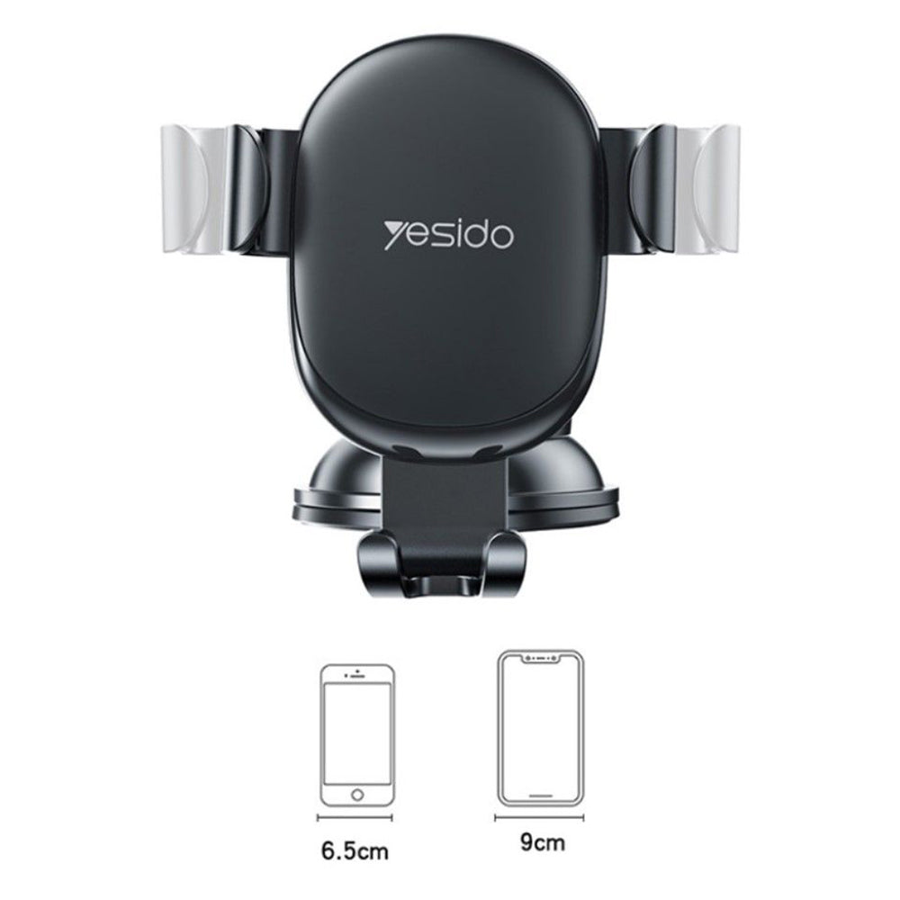 Yesido C120 autós tartó, 4inch - 6.5inch, Fekete