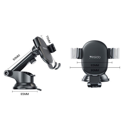 Yesido C120 autós tartó, 4inch - 6.5inch, Fekete