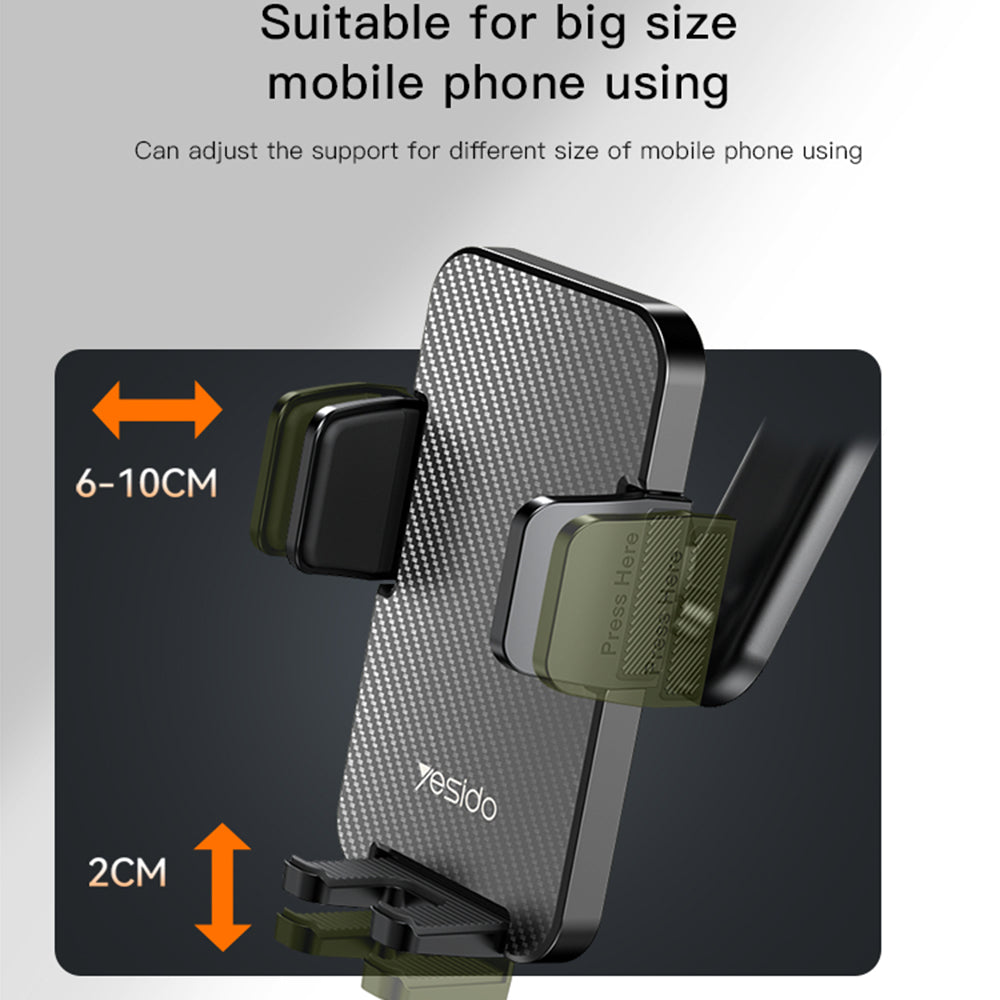 Yesido C173 autós tartó, 4.7 inch - 7.2 inch, fekete