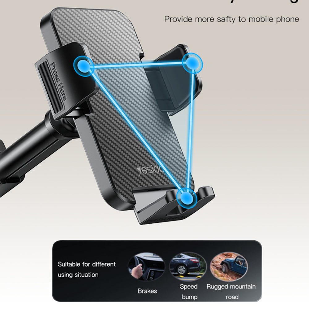 Yesido C173 autós tartó, 4.7 inch - 7.2 inch, fekete