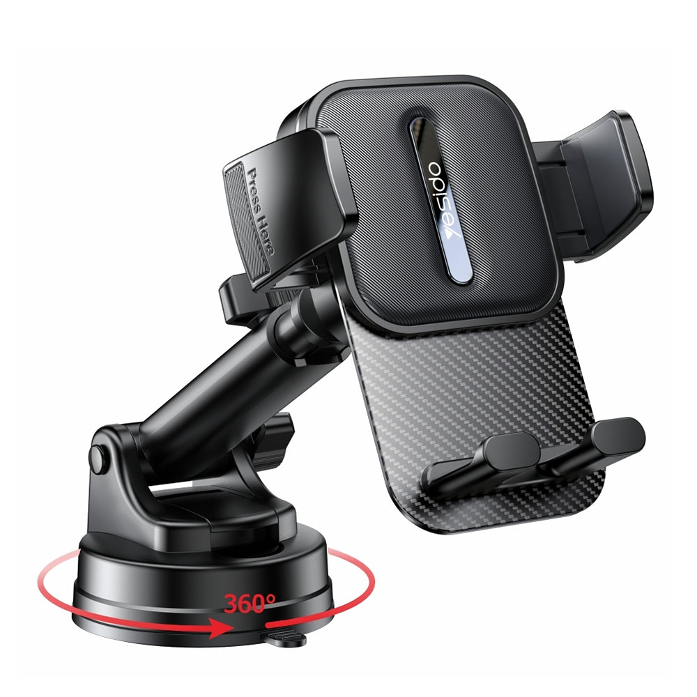 Autós tartó Yesido C174, 4inch - 6.7inch, Fekete