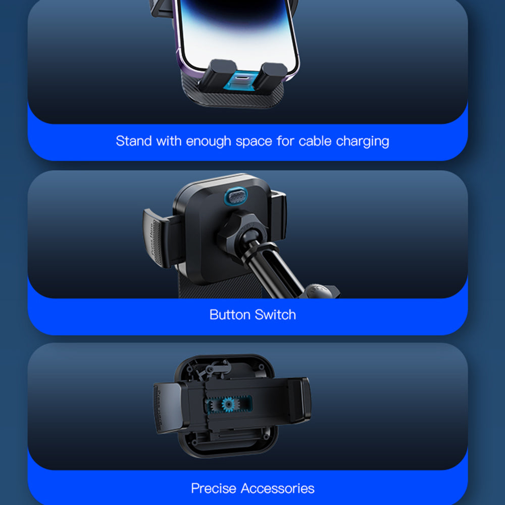 Autós tartó Yesido C174, 4inch - 6.7inch, Fekete