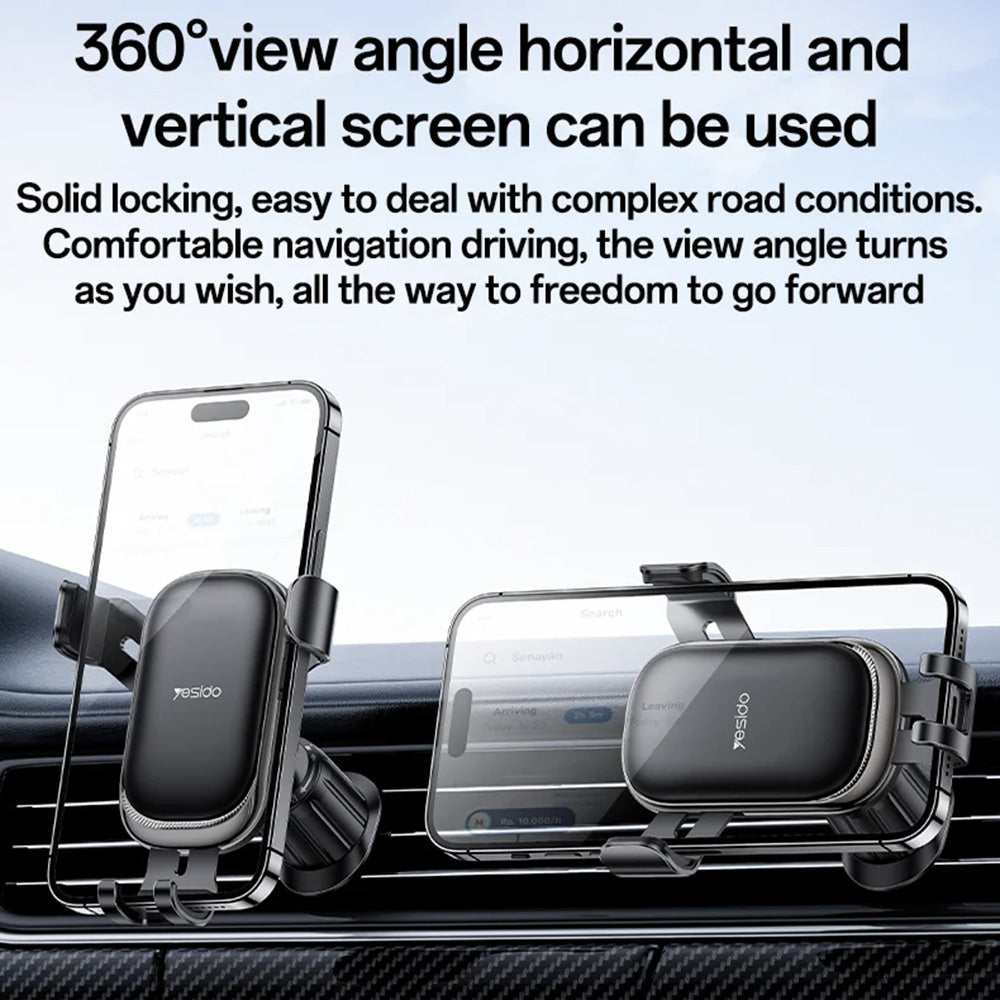 Yesido C247 autós tartó, 4.7 inch - 7.2 inch, Fekete