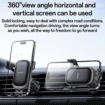 Yesido C247 autós tartó, 4.7 inch - 7.2 inch, Fekete